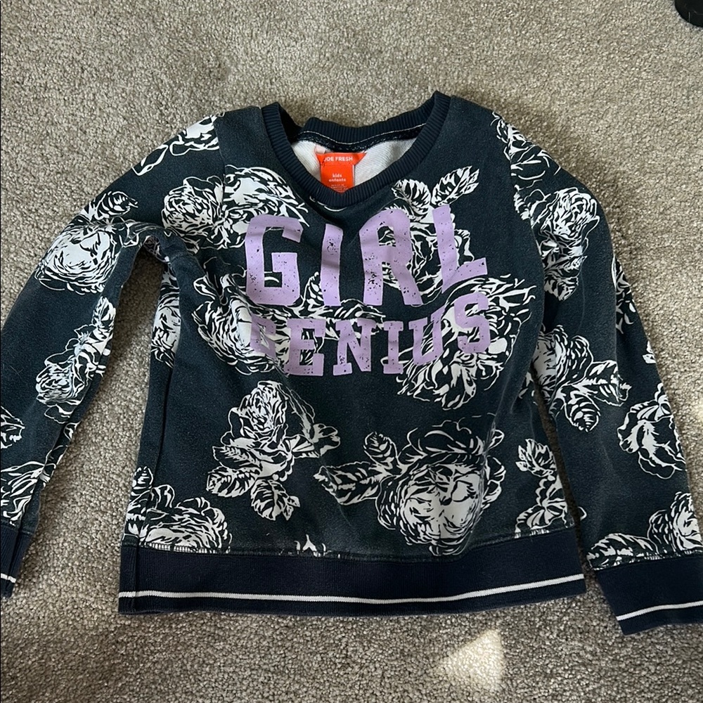 Joe Fresh Black and Purple Graphic Sweatshirt